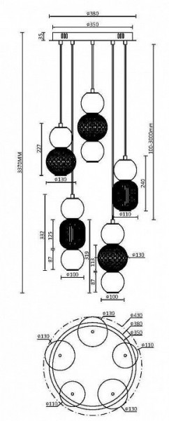 Подвесная люстра Maytoni Drop MOD273PL-L80CH3K в Тюмени - tumen.mebel24.online | фото 3