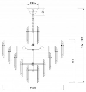 Подвесная люстра Maytoni Flare DIA200PL-08G в Тюмени - tumen.mebel24.online | фото 5