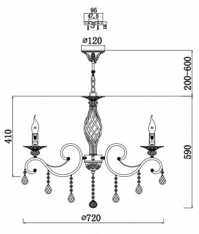 Подвесная люстра Maytoni Grace RC247-PL-08-R в Тюмени - tumen.mebel24.online | фото 3