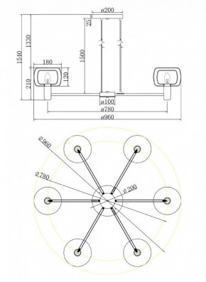 Подвесная люстра Maytoni Vision MOD411PL-06G в Тюмени - tumen.mebel24.online | фото 6