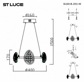 Подвесная люстра ST-Luce Enigma SL6018.203.48 в Тюмени - tumen.mebel24.online | фото 4
