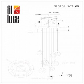 Подвесная люстра ST-Luce Montecelio SL6104.203.09 в Тюмени - tumen.mebel24.online | фото 3