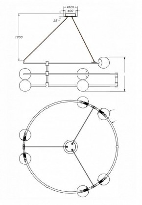 Подвесной светильник Maytoni Balance MOD317PL-06G в Тюмени - tumen.mebel24.online | фото 5