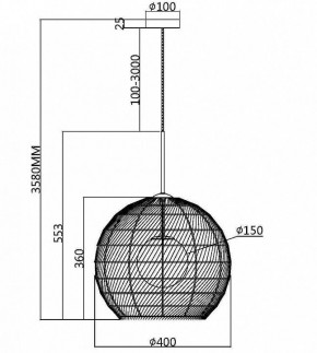 Подвесной светильник Maytoni CANE MOD204PL-01B в Тюмени - tumen.mebel24.online | фото 3