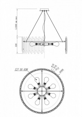 Подвесной светильник Maytoni Coliseo MOD135PL-08BS в Тюмени - tumen.mebel24.online | фото 5