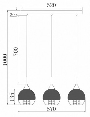Подвесной светильник Maytoni Iceberg P012-PL-03-N в Тюмени - tumen.mebel24.online | фото 4