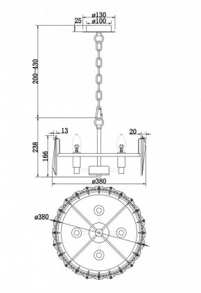 Подвесной светильник Maytoni Puntes MOD043PL-04G в Тюмени - tumen.mebel24.online | фото 4