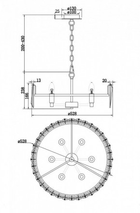 Подвесной светильник Maytoni Puntes MOD043PL-06G в Тюмени - tumen.mebel24.online | фото 4