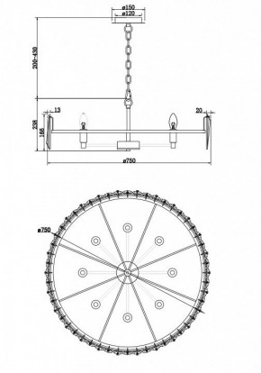 Подвесной светильник Maytoni Puntes MOD043PL-08G в Тюмени - tumen.mebel24.online | фото 4