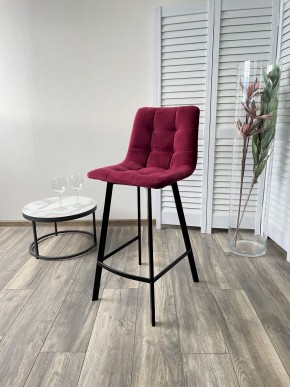 Полубарный стул CHILLI-QB SQUARE винный #16, велюр / черный каркас (H=66cm) М-City в Тюмени - tumen.mebel24.online | фото 4