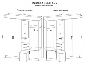 Прихожая Дуся 1.7 УНИ (Дуб Бунратти/Цемент) в Тюмени - tumen.mebel24.online | фото 2