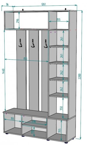 Прихожая с зеркалом V19_M в Тюмени - tumen.mebel24.online | фото 2