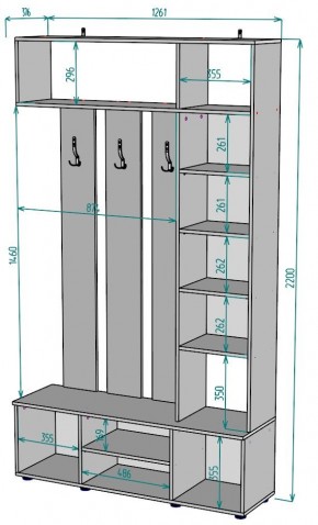 Прихожая с зеркалом V20_M в Тюмени - tumen.mebel24.online | фото 2