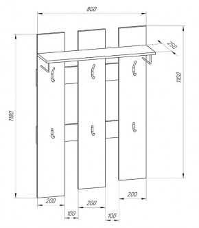 Прихожая-вешалка большая 800 в Тюмени - tumen.mebel24.online | фото 2