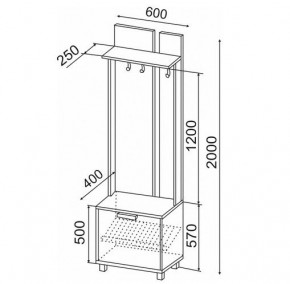 Вешалка 600 Вест М01 в Тюмени - tumen.mebel24.online | фото 2