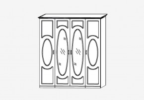 Прованс-2 Шкаф 4-х дверный с 2 зеркалами (Бежевый/Текстура белая платиной золото) в Тюмени - tumen.mebel24.online | фото 2