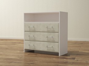 PROxSON Комод Varna (ЛДСП Белая+ткань Белый/Savana Milk (молочный)) 90x40 в Тюмени - tumen.mebel24.online | фото 1