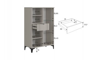 РИЧ Комод 2 со стеклом в Тюмени - tumen.mebel24.online | фото 3