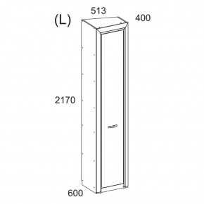 Шкаф 1DT L, OLIVIA, цвет вудлайн крем/дуб анкона в Тюмени - tumen.mebel24.online | фото 2