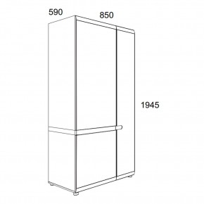 Шкаф 2D/TYP 20A, LINATE ,цвет белый/сонома трюфель в Тюмени - tumen.mebel24.online | фото 3