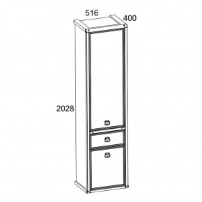 Шкаф 2D1S, MAGELLAN, цвет Сосна винтаж в Тюмени - tumen.mebel24.online | фото 2