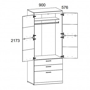 Шкаф 2D3S OSKAR , цвет дуб Санремо в Тюмени - tumen.mebel24.online | фото 3