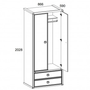 Шкаф 2DG2S, MAGELLAN, цвет Сосна винтаж в Тюмени - tumen.mebel24.online | фото 2