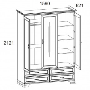 Шкаф 3D4S Z, TIFFANY, цвет вудлайн кремовый в Тюмени - tumen.mebel24.online | фото 1