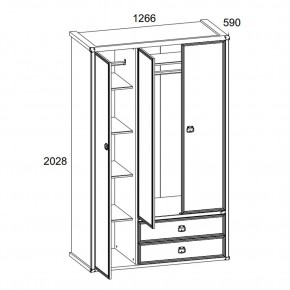 Шкаф 3DG2S, MAGELLAN, цвет Сосна винтаж в Тюмени - tumen.mebel24.online | фото 4