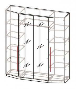 Шкаф 4-х дверный с зеркалом Шк63.1 МС Роксана (ЯШС) в Тюмени - tumen.mebel24.online | фото