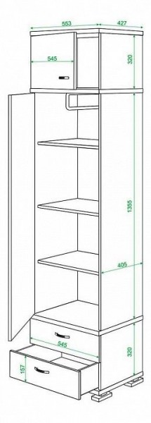 Шкаф платяной Домино КС-10 в Тюмени - tumen.mebel24.online | фото 3
