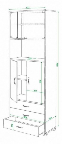 Шкаф комбинированный Домино СБ-220М в Тюмени - tumen.mebel24.online | фото 3