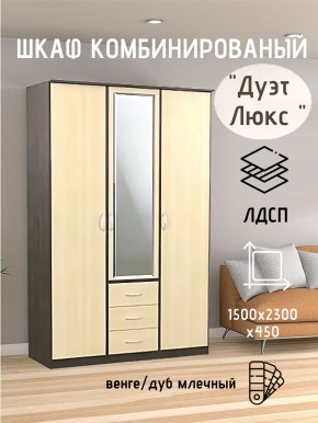 Шкаф комбинированный Дуэт Люкс с зеркалом в Тюмени - tumen.mebel24.online | фото 3