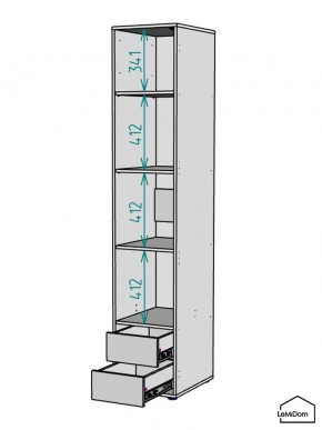 Шкаф Linnea MHR-1-4 2050х400х510 (ДВ-М 11.1.25) в Тюмени - tumen.mebel24.online | фото 3