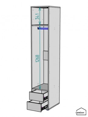 Шкаф Linnea MHR-1PO-3 2050х400х510 (Белый-М 11.1.2) в Тюмени - tumen.mebel24.online | фото 3