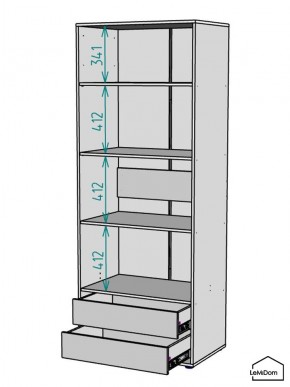 Шкаф Linnea MHR-2-4 2050х800х510 (Графит-М 11.1.25) в Тюмени - tumen.mebel24.online | фото 3