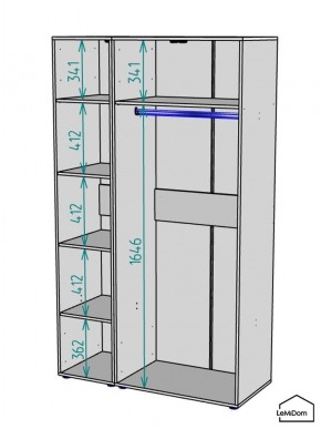 Шкаф Linnea MHR-3PO-1 2050х1200х510 (Белый-М 11.1.1) в Тюмени - tumen.mebel24.online | фото 3