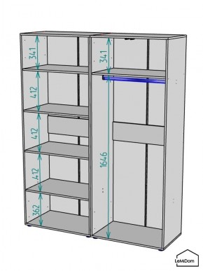 Шкаф Linnea MHR-4-1 2050х1600х510 (Белый-М 11.1.2) в Тюмени - tumen.mebel24.online | фото 3