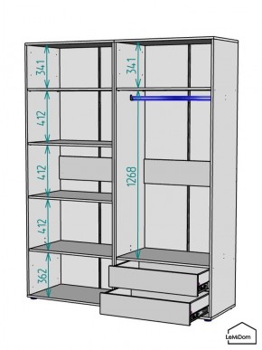 Шкаф Linnea MHR-4-2 2050х1600х510 (ДВ-М 11.1.25) в Тюмени - tumen.mebel24.online | фото 3