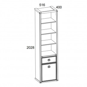 Шкаф открытый 1D1S, MAGELLAN, цвет Сосна винтаж в Тюмени - tumen.mebel24.online | фото 2