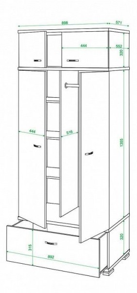 Шкаф платяной Домино КС-20 в Тюмени - tumen.mebel24.online | фото 2