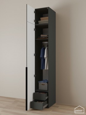 Шкаф с антресолью Linnea MHR-1A-3 2450х400х510 (Графит-М 11.1.25) в Тюмени - tumen.mebel24.online | фото 5