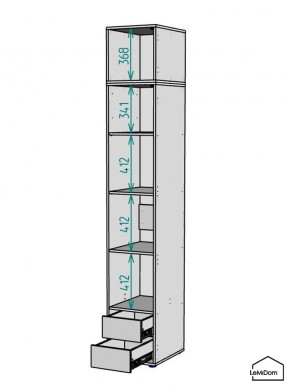 Шкаф с антресолью Linnea MHR-1A-4 2450х400х510 (Белый-М 11.1.1) в Тюмени - tumen.mebel24.online | фото 3