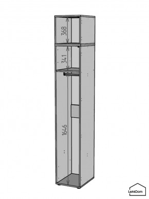 Шкаф с антресолью Linnea MHR-1POA-1 2450х400х510 (Белый-М 11.1.2) в Тюмени - tumen.mebel24.online | фото 3