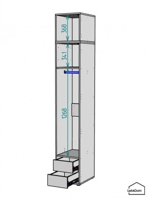 Шкаф с антресолью Linnea MHR-1POA-3 2450х400х510 (Белый-М 11.1.2) в Тюмени - tumen.mebel24.online | фото 3