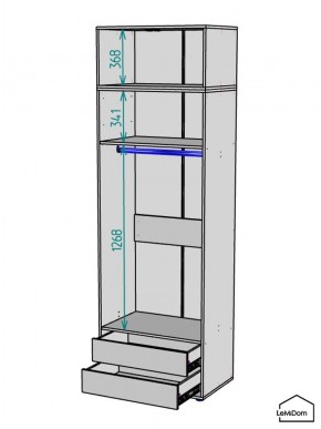 Шкаф с антресолью Linnea MHR-2POA-3 2450х800х510 (Белый-М 11.1.2) в Тюмени - tumen.mebel24.online | фото 3