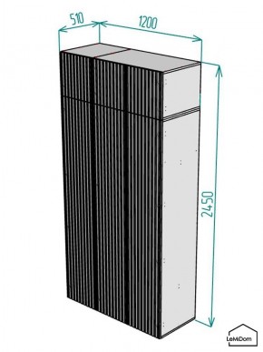 Шкаф с антресолью Linnea MHR-3POA-1 2450х1200х510 (Белый-М 11.1.2) в Тюмени - tumen.mebel24.online | фото 2