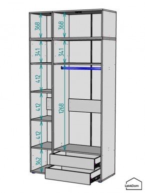 Шкаф с антресолью Linnea MHR-3POA-2 2450х1200х510 (Белый-М 11.1.2) в Тюмени - tumen.mebel24.online | фото 3