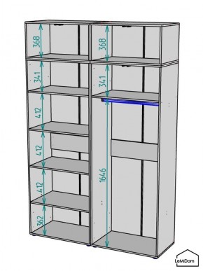 Шкаф с антресолью Linnea MHR-4A-1 2450х1600х510 (Графит-М 11.1.25) в Тюмени - tumen.mebel24.online | фото 3