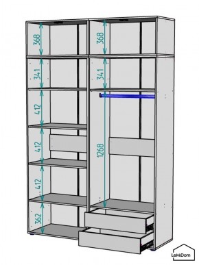 Шкаф с антресолью Linnea MHR-4A-2 2450х1600х510 (ДВ-М 11.1.25) в Тюмени - tumen.mebel24.online | фото 3